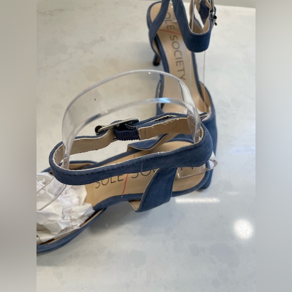 Blue Sole‎ Society Suede Leather Ankle Strap 2.5 in. Pumps  Women Size 6.5. - Picture 5 of 11